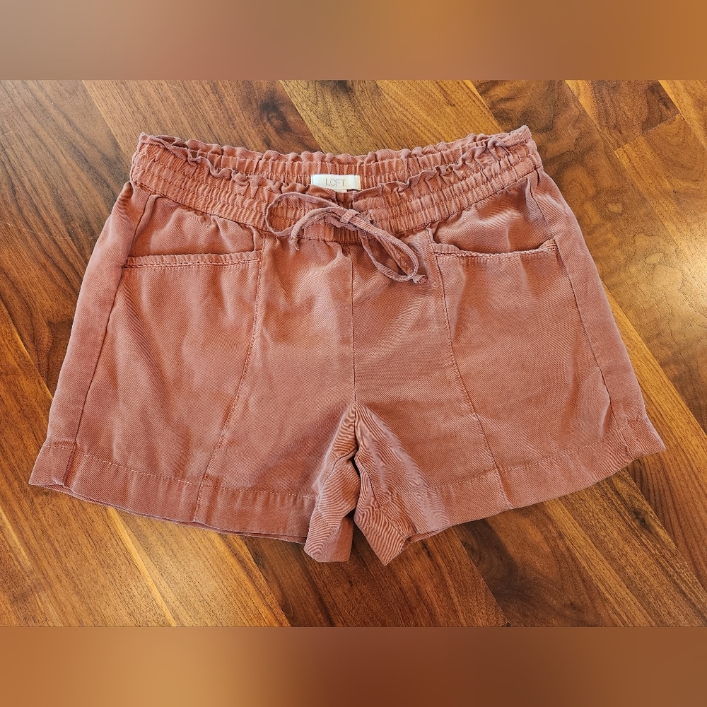 LOFT Women's Tie Waist Rust Colored Shorts